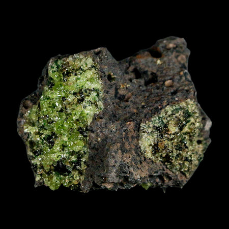 2.3" Emerald Peridot Crystals, Chrome Diopside And Spinel On Volcanic Rock Gila, AZ