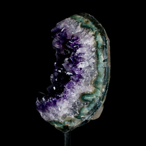 3.4" Amethyst Crystal Cluster Mineral Specimen Brazil Custom Medal Stand