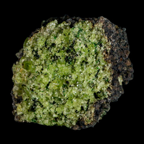 2.8" Emerald Peridot Crystals, Chrome Diopside And Spinel On Volcanic Rock Gila, AZ - Fossil Age Minerals