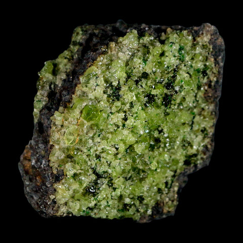 2.8" Emerald Peridot Crystals, Chrome Diopside And Spinel On Volcanic Rock Gila, AZ - Fossil Age Minerals