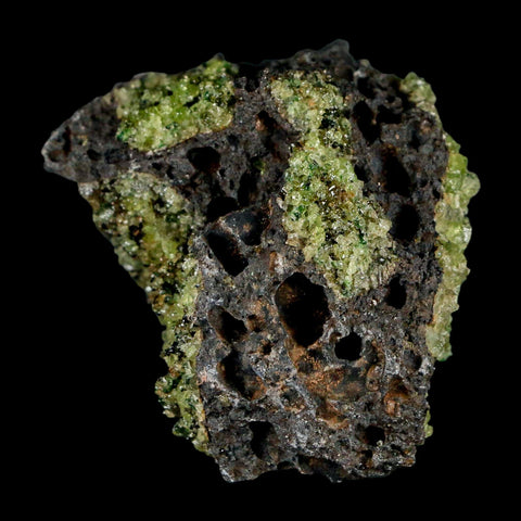 2.8" Emerald Peridot Crystals, Chrome Diopside And Spinel On Volcanic Rock Gila, AZ - Fossil Age Minerals