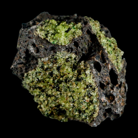2.8" Emerald Peridot Crystals, Chrome Diopside And Spinel On Volcanic Rock Gila, AZ - Fossil Age Minerals
