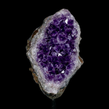 3.4" Amethyst Crystal Cluster Mineral Specimen Brazil Custom Medal Stand