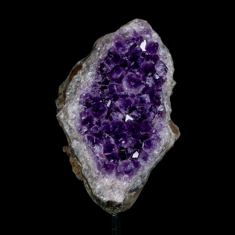 3.4" Amethyst Crystal Cluster Mineral Specimen Brazil Custom Medal Stand