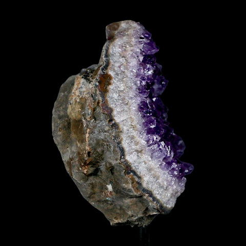 3.4" Amethyst Crystal Cluster Mineral Specimen Brazil Custom Medal Stand