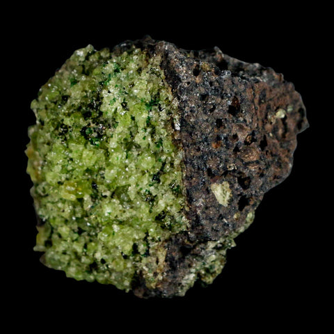 2.8" Emerald Peridot Crystals, Chrome Diopside And Spinel On Volcanic Rock Gila, AZ - Fossil Age Minerals