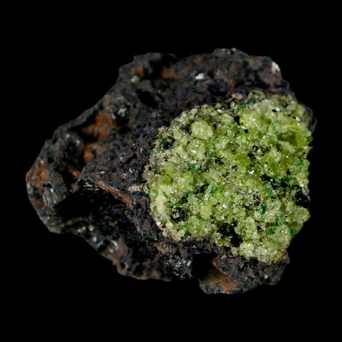 2.5" Emerald Peridot Crystals, Chrome Diopside And Spinel On Volcanic Rock Gila, AZ - Fossil Age Minerals