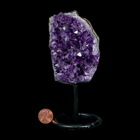 3.5" Amethyst Crystal Cluster Mineral Specimen Brazil Custom Medal Stand