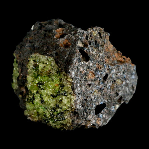 2.5" Emerald Peridot Crystals, Chrome Diopside And Spinel On Volcanic Rock Gila, AZ - Fossil Age Minerals