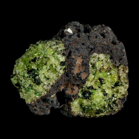 2.5" Emerald Peridot Crystals, Chrome Diopside And Spinel On Volcanic Rock Gila, AZ - Fossil Age Minerals