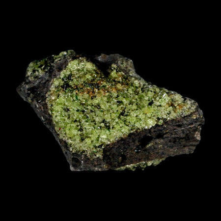 3.2" Emerald Peridot Crystals, Chrome Diopside And Spinel On Volcanic Rock Gila, AZ