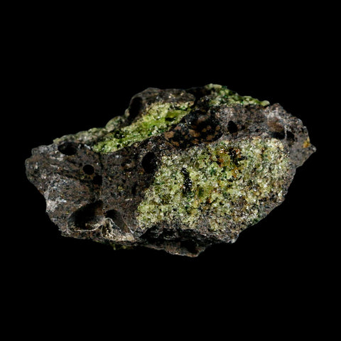 3.2" Emerald Peridot Crystals, Chrome Diopside And Spinel On Volcanic Rock Gila, AZ - Fossil Age Minerals