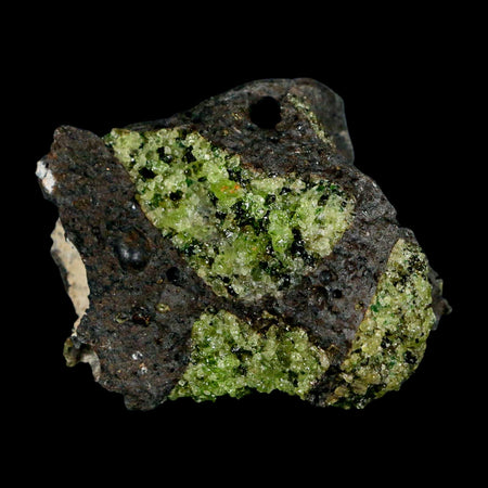 2.4" Emerald Peridot Crystals, Chrome Diopside And Spinel On Volcanic Rock Gila, AZ
