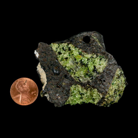 2.4" Emerald Peridot Crystals, Chrome Diopside And Spinel On Volcanic Rock Gila, AZ - Fossil Age Minerals