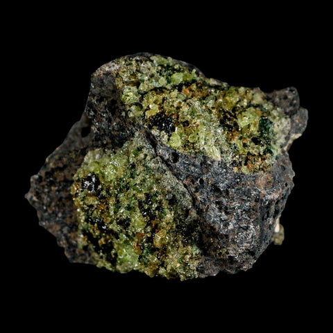 2.4" Emerald Peridot Crystals, Chrome Diopside And Spinel On Volcanic Rock Gila, AZ - Fossil Age Minerals