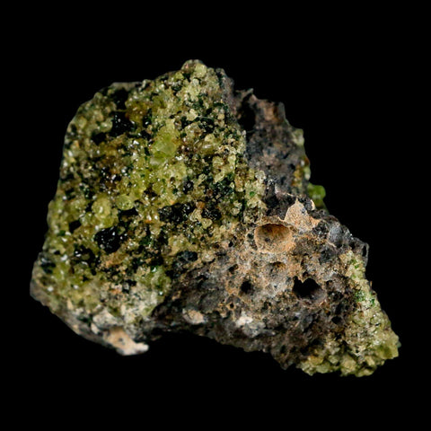 2.5" Emerald Peridot Crystals, Chrome Diopside And Spinel On Volcanic Rock Gila, AZ - Fossil Age Minerals