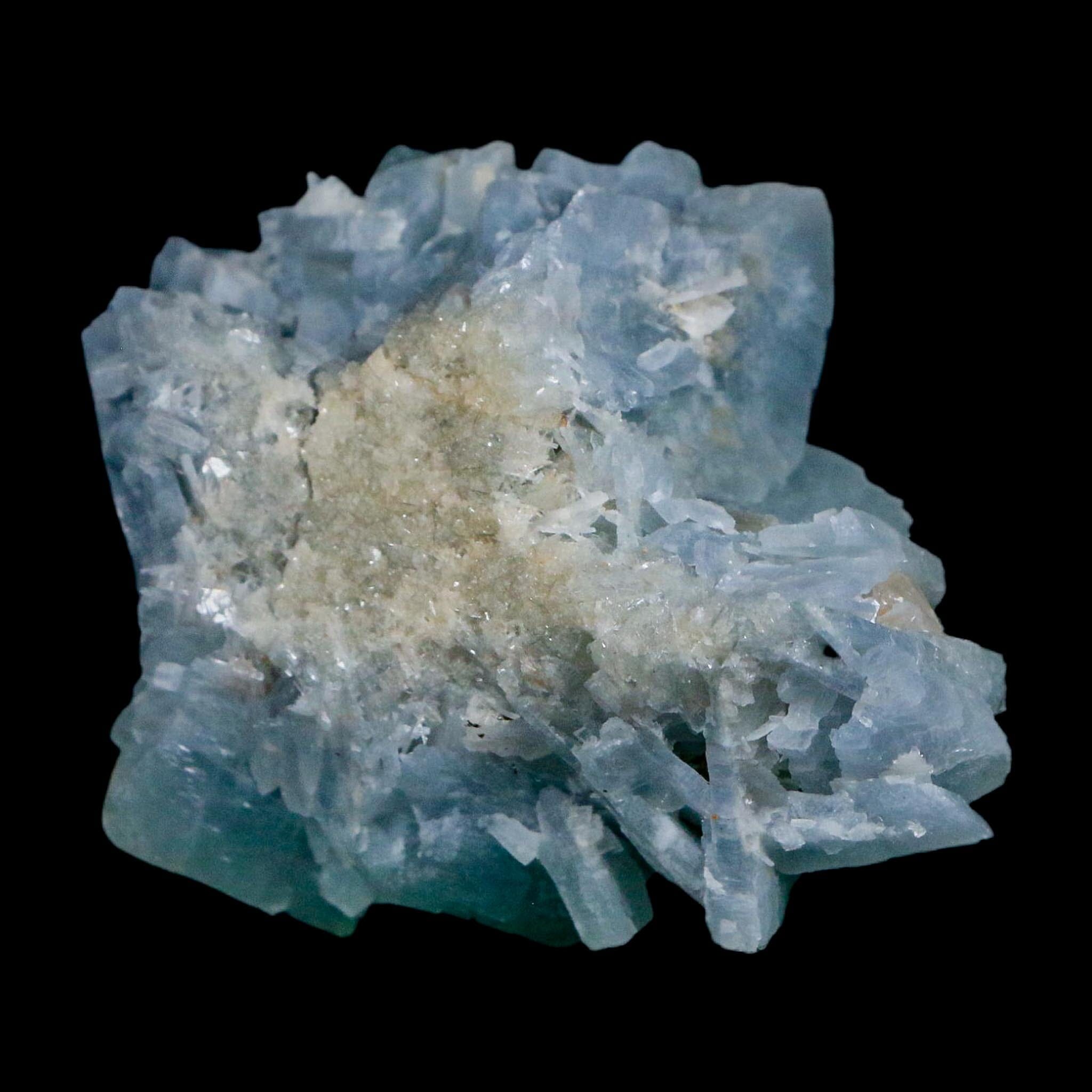 2.4" Ice Blue Tabular Barite Blades Crystal Mineral Specimen Meknes-Tafilalet Morocco - Fossil Age Minerals