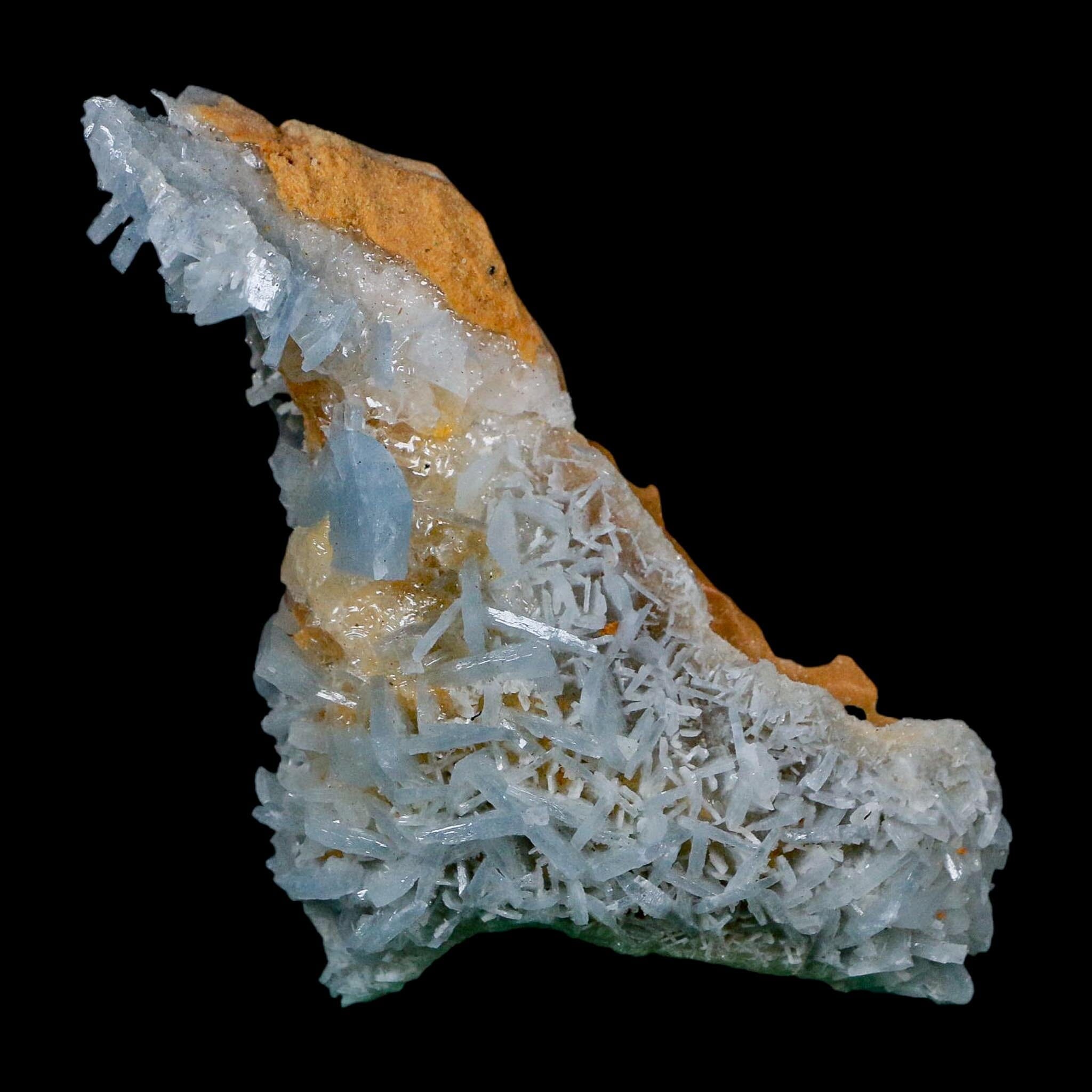 4.1" Ice Blue Tabular Barite Blades Crystal Mineral Specimen Meknes-Tafilalet Morocco - Fossil Age Minerals