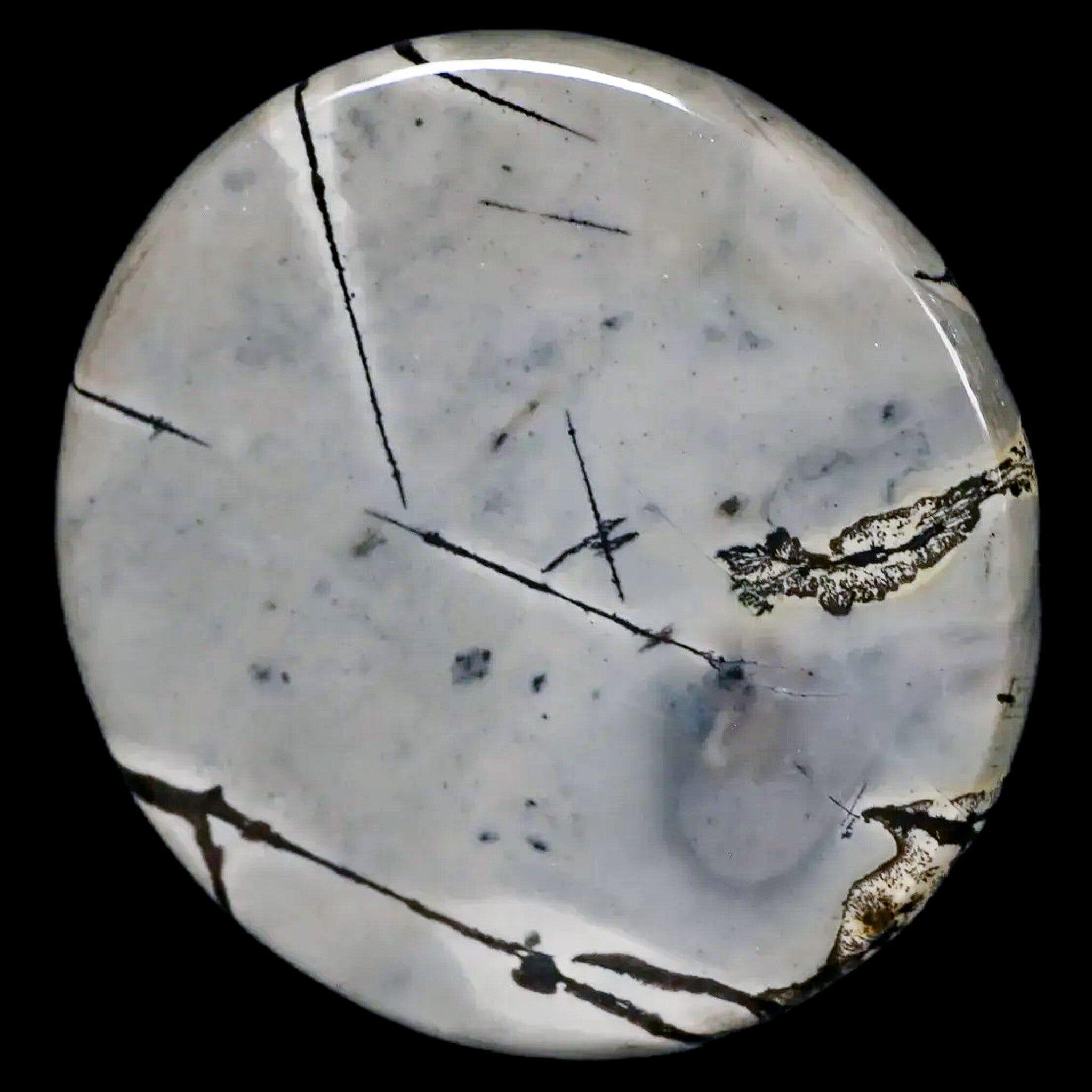 61MM Chinese Picture Jasper Mineral Specimen Round Polished Slab Liaoning, China - Fossil Age Minerals