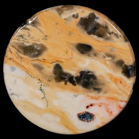 60MM Chinese Picture Jasper Mineral Specimen Round Polished Slab Liaoning, China