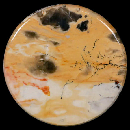 60MM Chinese Picture Jasper Mineral Specimen Round Polished Slab Liaoning, China