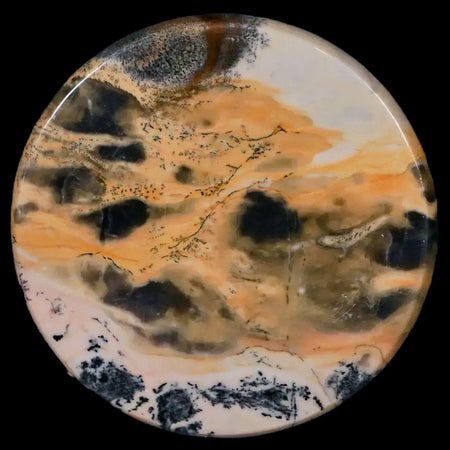 60MM Chinese Picture Jasper Mineral Specimen Round Polished Slab Liaoning, China