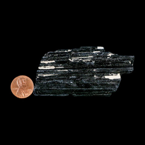 3.1" Natural Rough Black Tourmaline Mineral Crystal Specimen Schorl Brazil - Fossil Age Minerals
