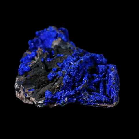 1.3" Azurite Crystals & Malachite On Barite Mineral Specimen Tiznit Morocco - Fossil Age Minerals