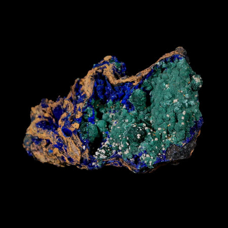 2.5" Azurite Crystals & Malachite On Matrix Mineral Specimen Tiznit Morocco