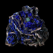 1.7" Azurite Crystals & Malachite On Barite Mineral Specimen Tiznit Morocco