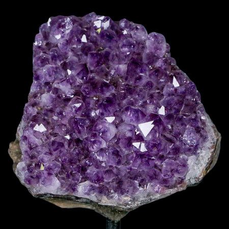 3.2" Amethyst Crystal Cluster Mineral Specimen Brazil Custom Medal Stand