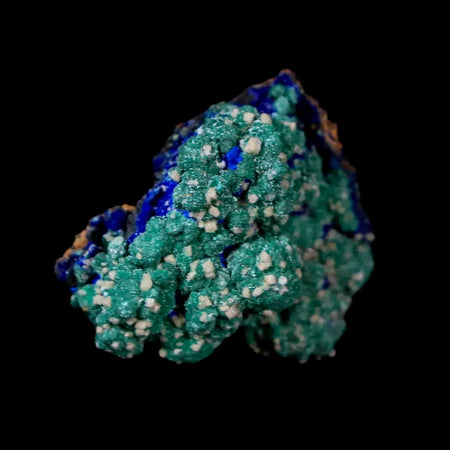 1" Azurite Crystals & Malachite On Matrix Mineral Specimen Tiznit Morocco
