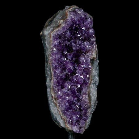 4.1" Amethyst Crystal Cluster Mineral Specimen Brazil Custom Medal Stand