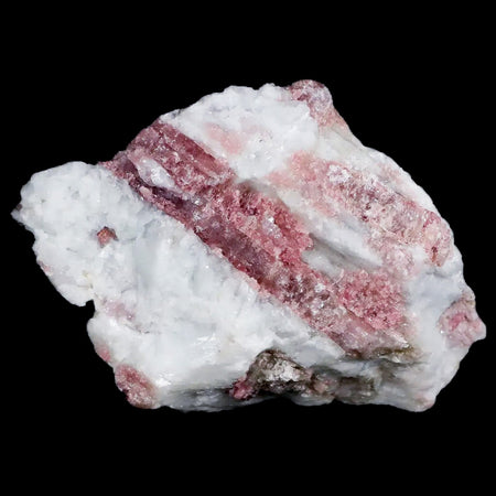3" Natural Rough Pink Tourmaline on Crystal Quartz Mineral Specimen Brazil