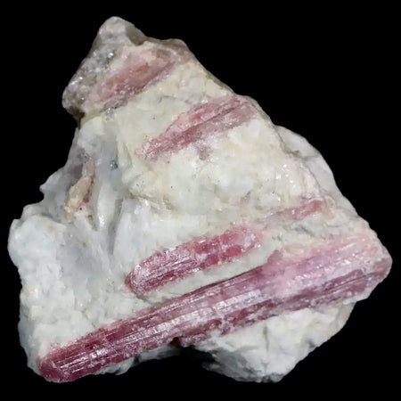 2.2" Natural Rough Pink Tourmaline on Crystal Quartz Mineral Specimen Brazil