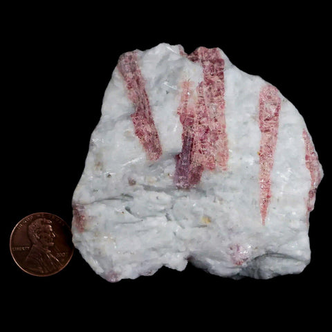 2.7" Natural Rough Pink Tourmaline on Crystal Quartz Mineral Specimen Brazil - Fossil Age Minerals