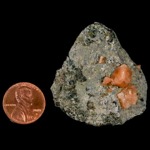 1.8" Orange Chabazite Zeolite Mineral Specimen Er Rachidia Province, Morocco - Fossil Age Minerals