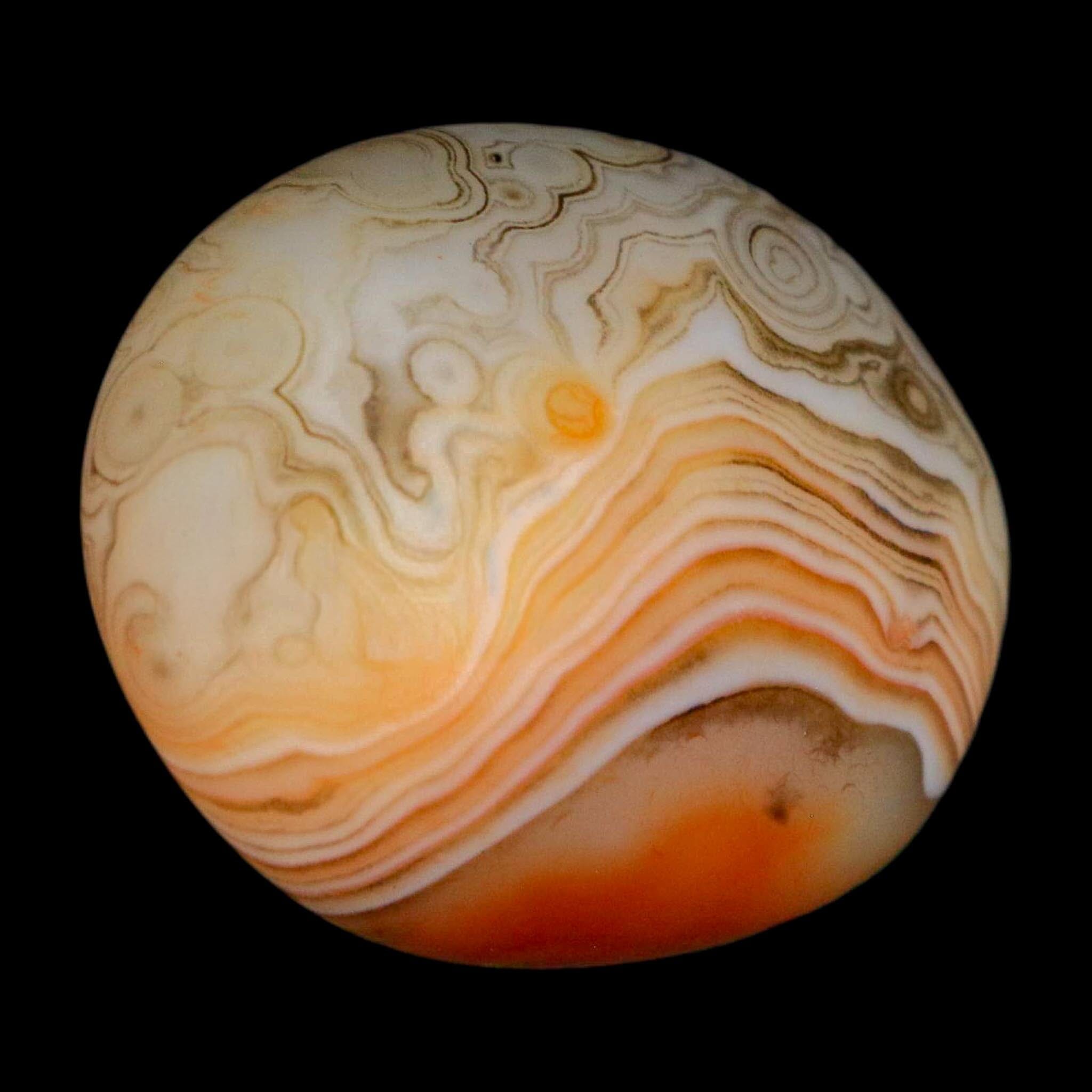 1.8" Natural Polished Red Silk Banded Agate Chalcedony Mineral Specimen - Fossil Age Minerals