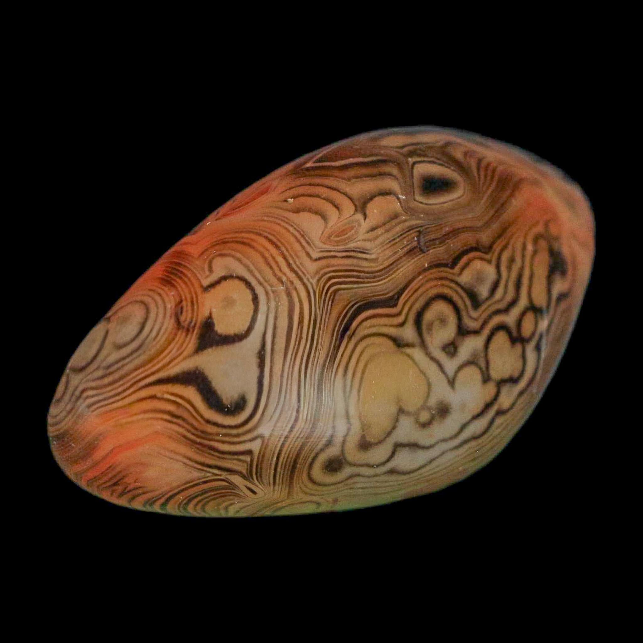 2.4" Natural Polished Red Silk Banded Agate Chalcedony Mineral Specimen - Fossil Age Minerals