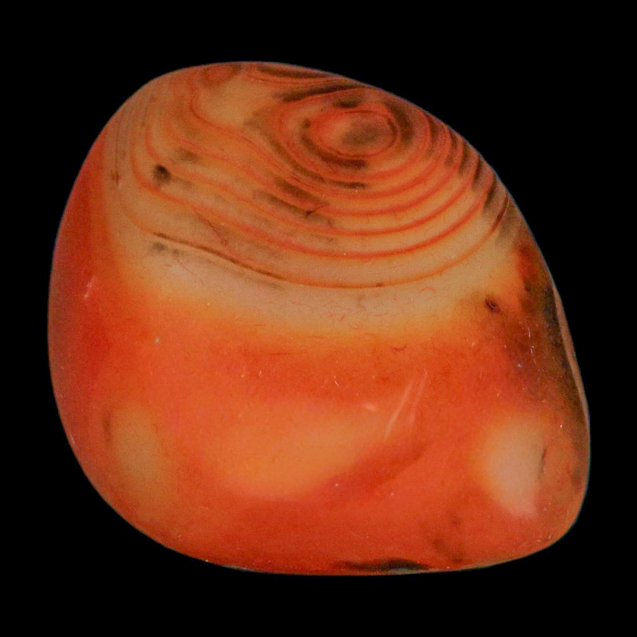 2.4" Natural Polished Red Silk Banded Agate Chalcedony Mineral Specimen - Fossil Age Minerals