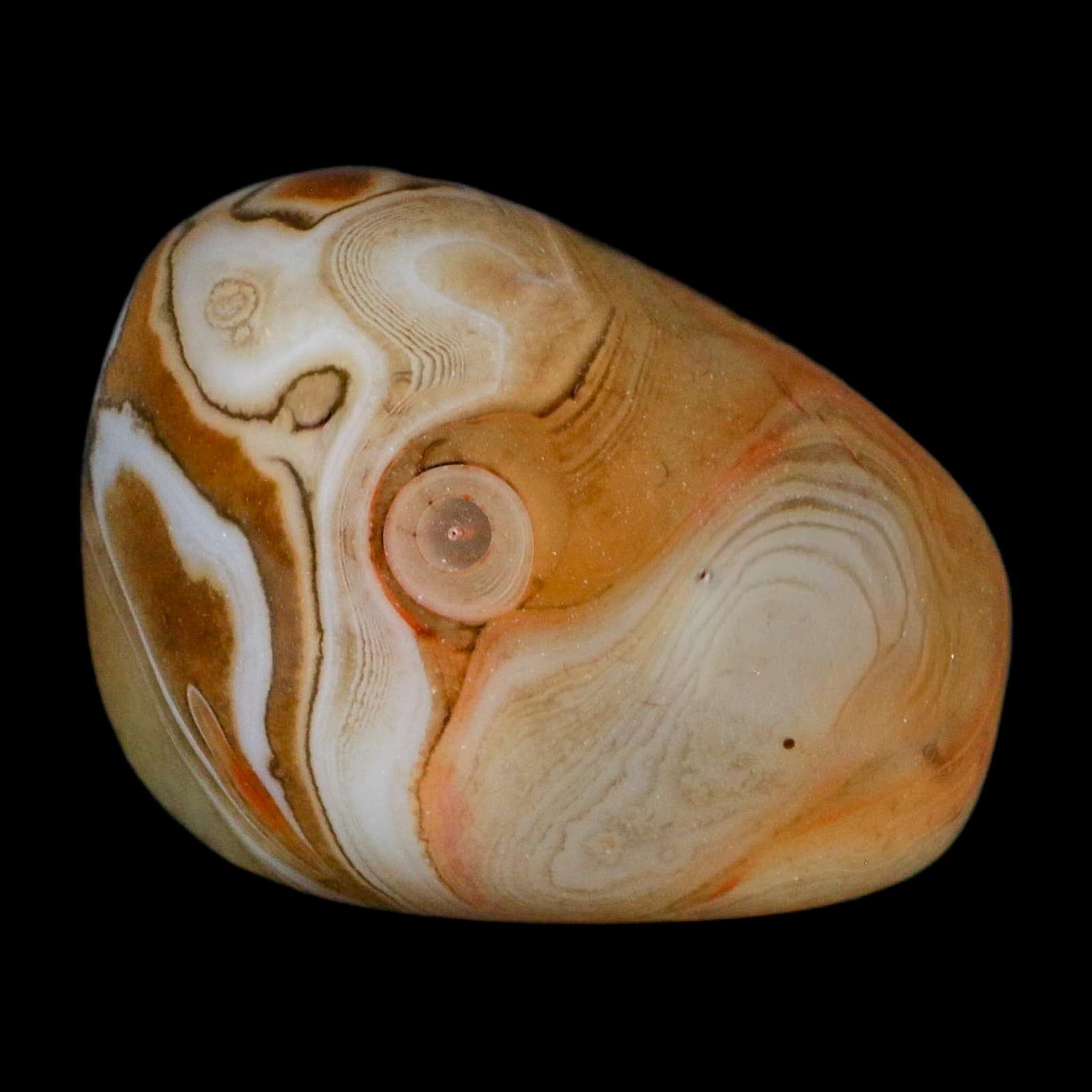 1.9" Natural Polished Red Silk Banded Agate Chalcedony Mineral Specimen - Fossil Age Minerals