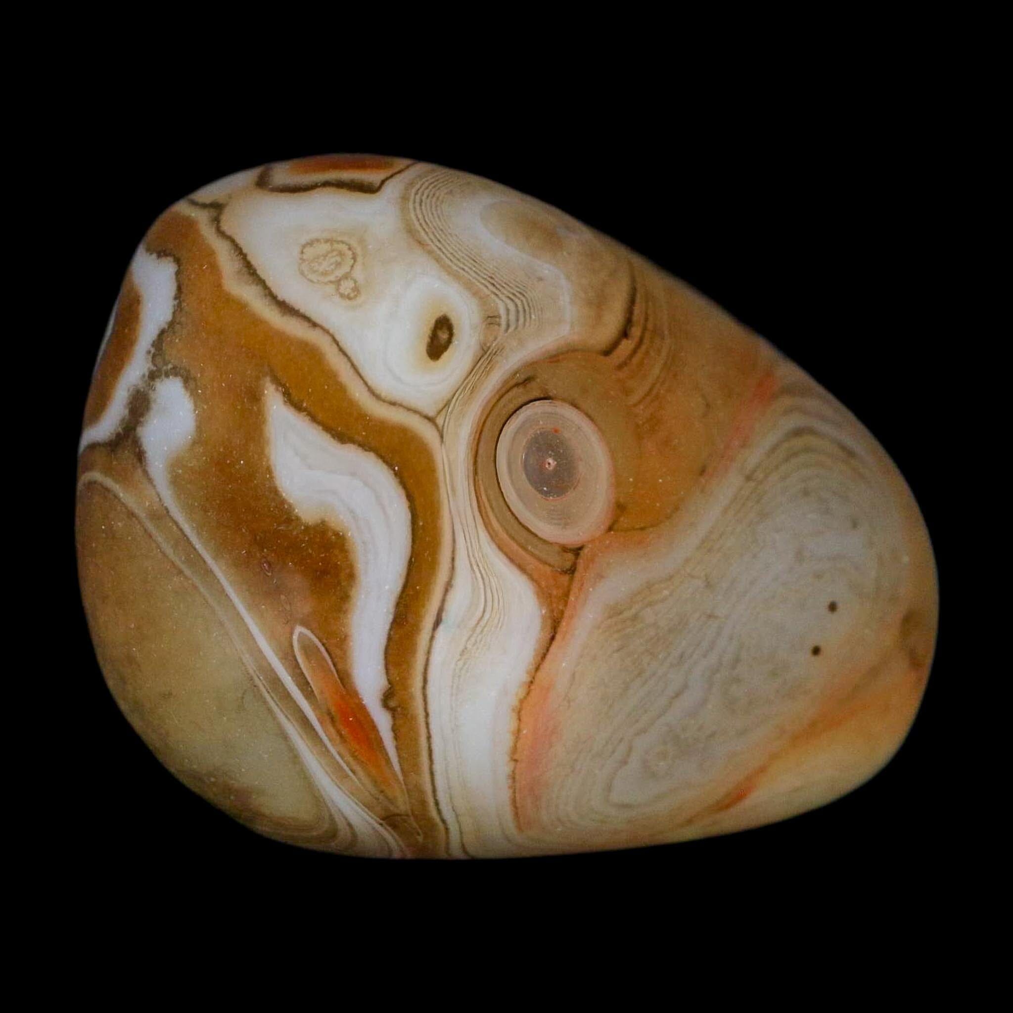 1.9" Natural Polished Red Silk Banded Agate Chalcedony Mineral Specimen - Fossil Age Minerals