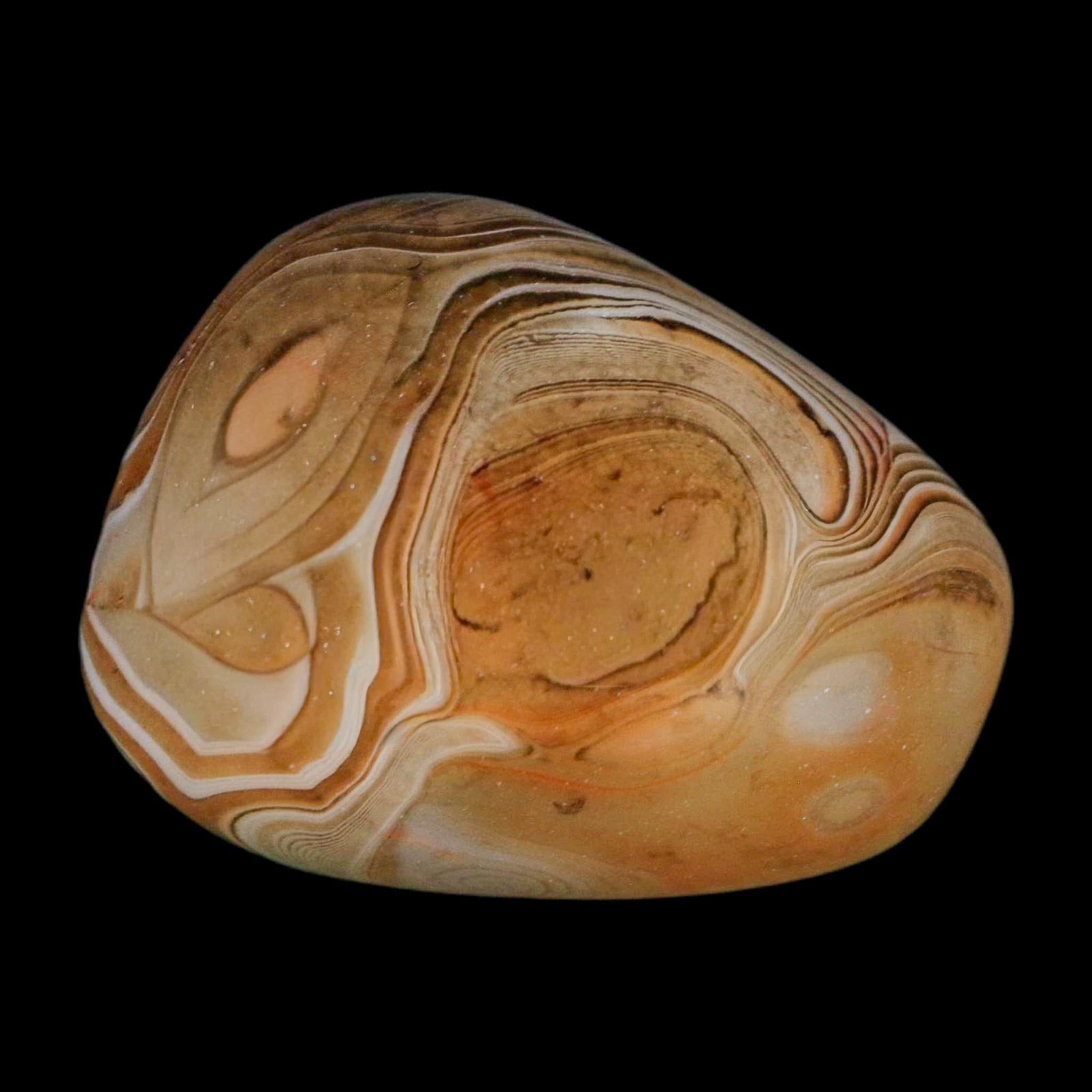 1.9" Natural Polished Red Silk Banded Agate Chalcedony Mineral Specimen - Fossil Age Minerals