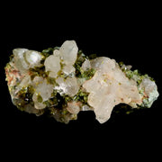 2.1" Rough Green Epidote Crystals On Quartz Cluster Specimen Imilchil, Morocco