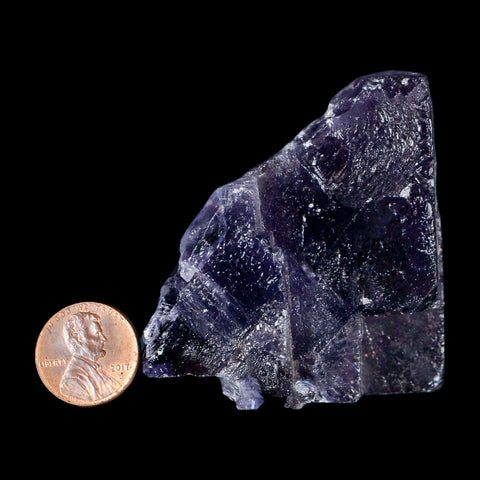 2.3" Purple Fluorite Crystal Cube Cluster Mineral Specimen Taourirt Morocco - Fossil Age Minerals