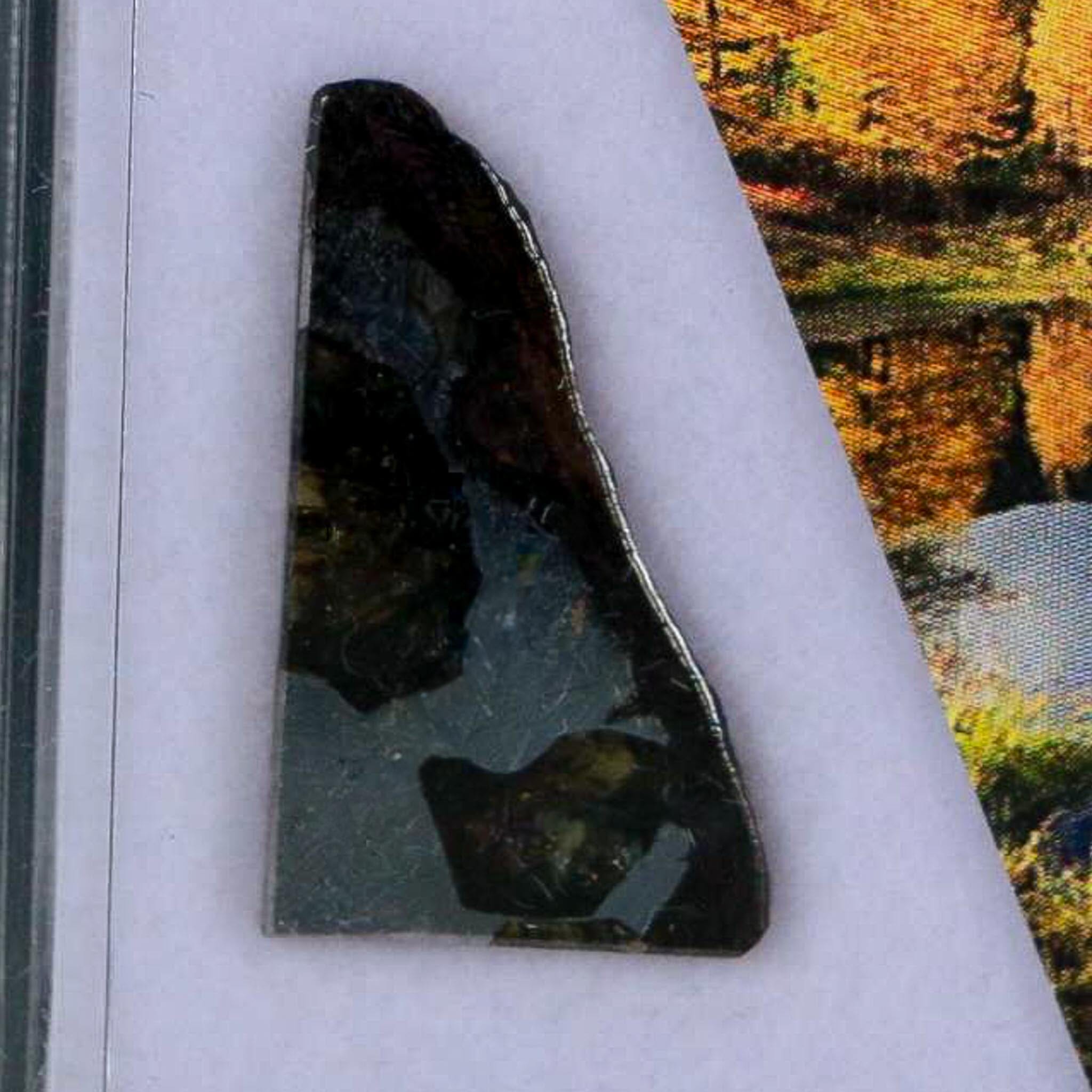 Seymchan Pallasite PMG Meteorite Specimen Magdanoblast Russia Display 1.81 Gram - Fossil Age Minerals