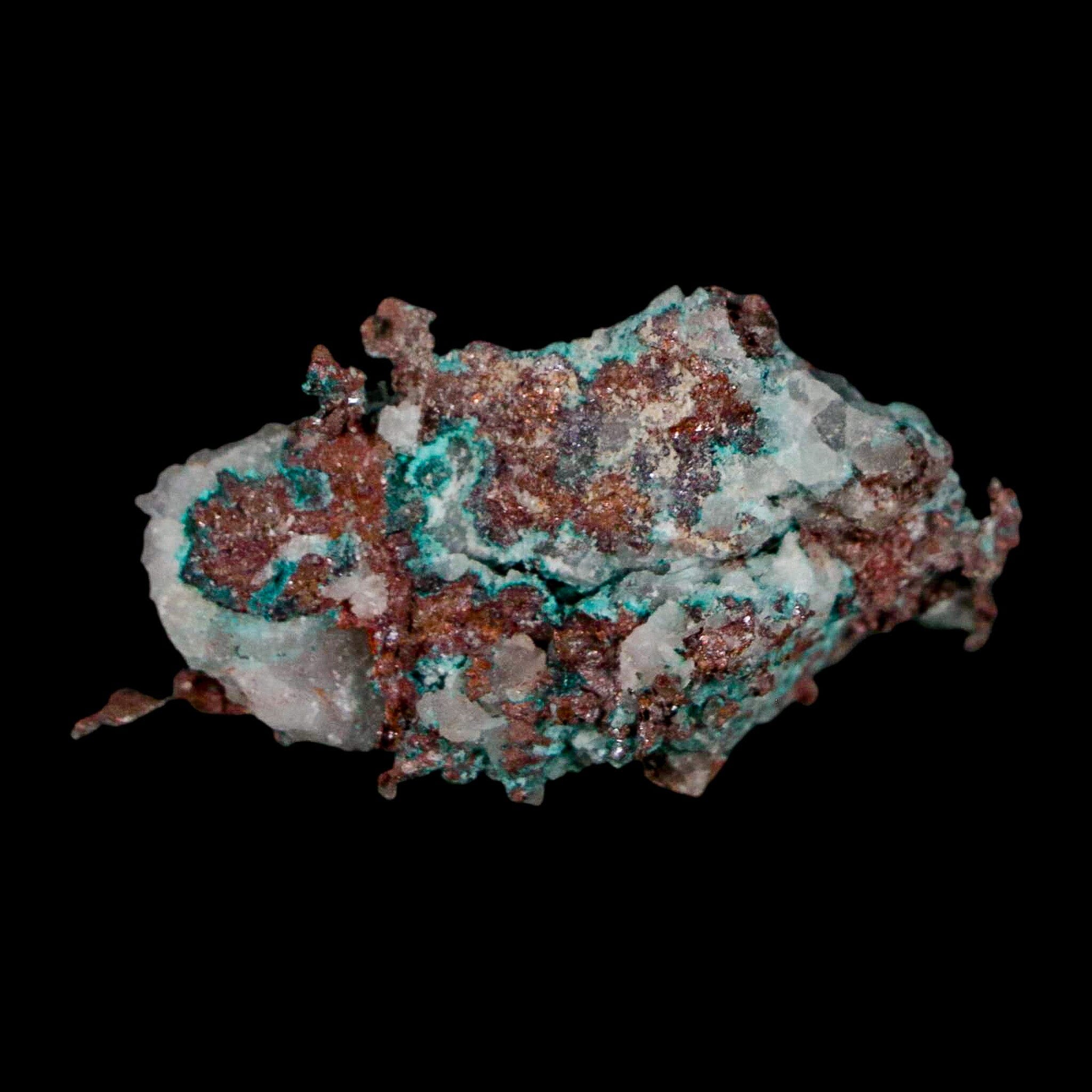 1.7" Rough Native Copper On Crystal Quartz Matrix Mineral Specimen Morocco - Fossil Age Minerals