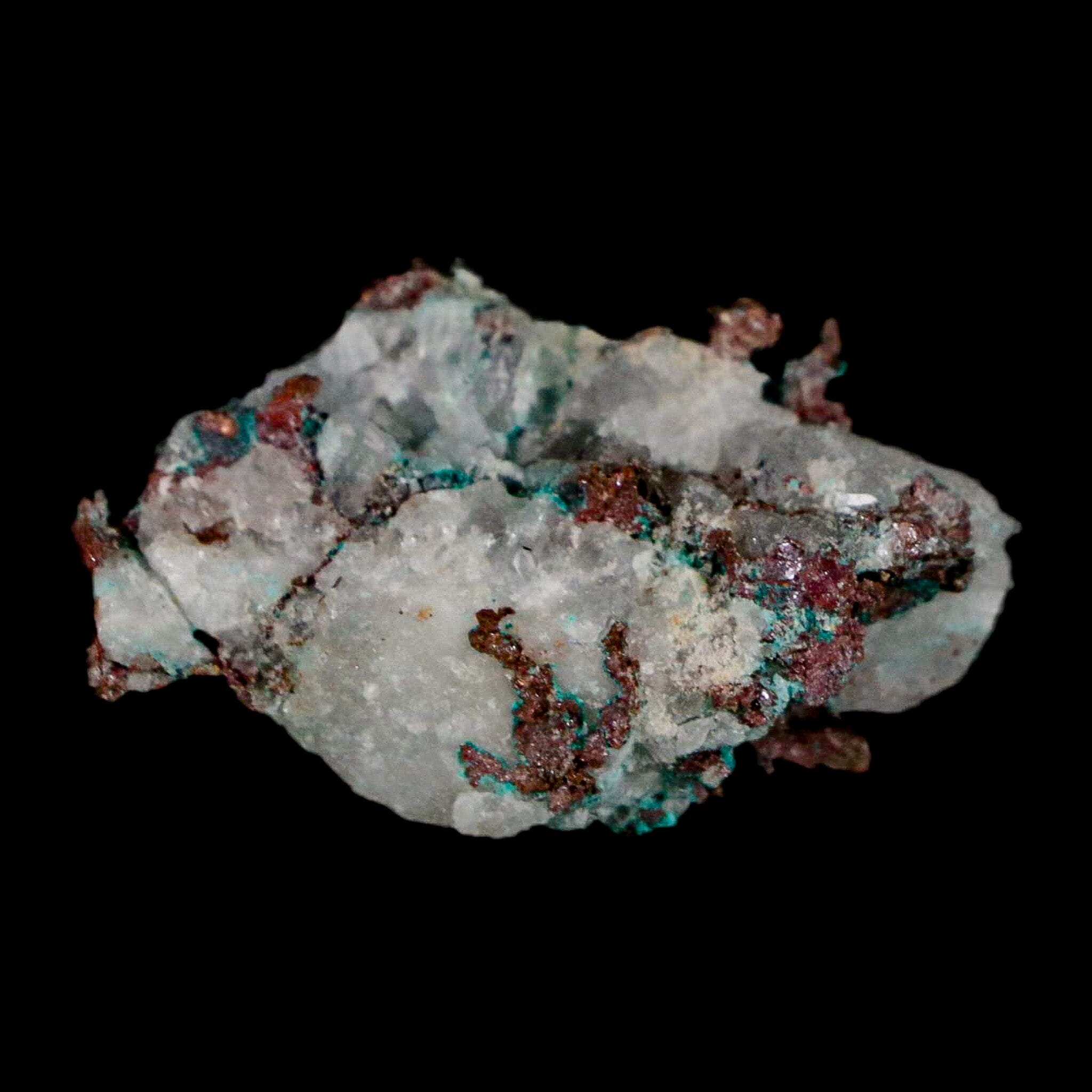 1.7" Rough Native Copper On Crystal Quartz Matrix Mineral Specimen Morocco - Fossil Age Minerals