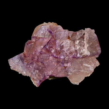 3.8" Purple Fluorite Crystal Cube Cluster Mineral Specimen Taourirt Morocco