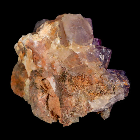 3.8" Purple Fluorite Crystal Cube Cluster Mineral Specimen Taourirt Morocco - Fossil Age Minerals